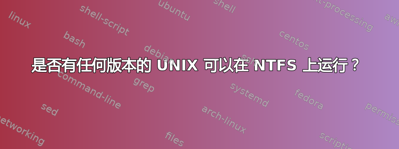 是否有任何版本的 UNIX 可以在 NTFS 上运行？