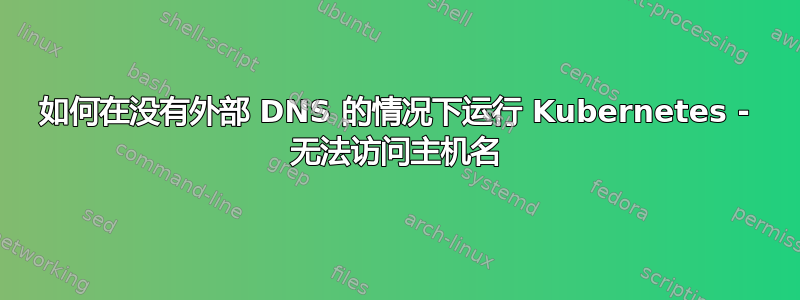 如何在没有外部 DNS 的情况下运行 Kubernetes - 无法访问主机名