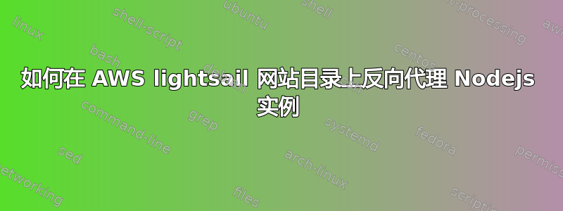 如何在 AWS lightsail 网站目录上反向代理 Nodejs 实例