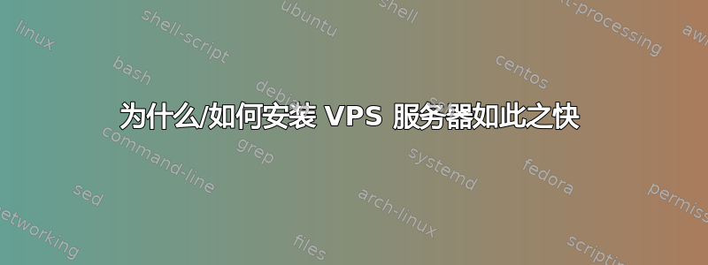 为什么/如何安装 VPS 服务器如此之快