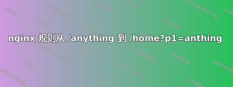 nginx 规则从 /anything 到 /home?p1=anthing