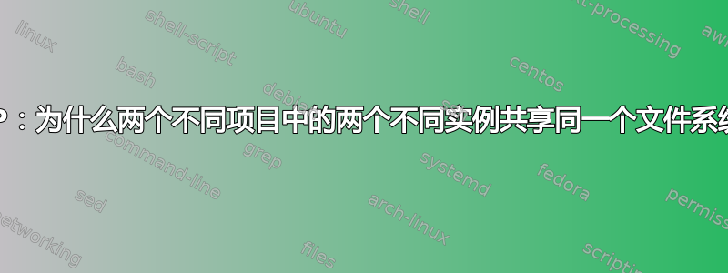 GCP：为什么两个不同项目中的两个不同实例共享同一个文件系统？