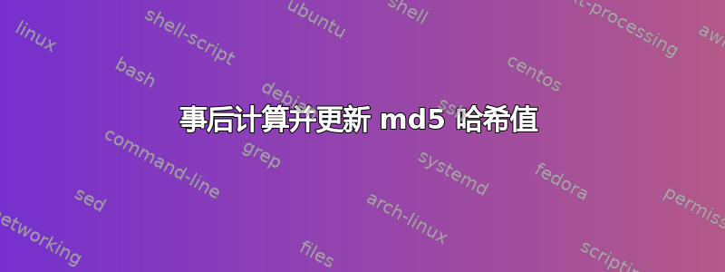 事后计算并更新 md5 哈希值