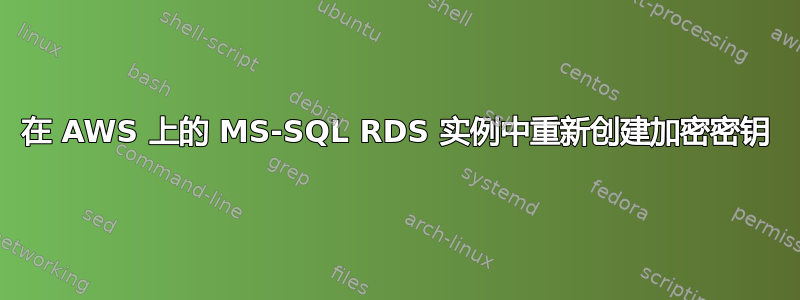 在 AWS 上的 MS-SQL RDS 实例中重新创建加密密钥