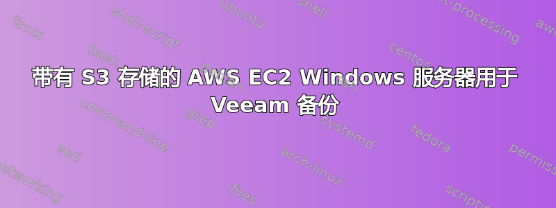 带有 S3 存储的 AWS EC2 Windows 服务器用于 Veeam 备份