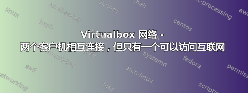 Virtualbox 网络 - 两个客户机相互连接，但只有一个可以访问互联网