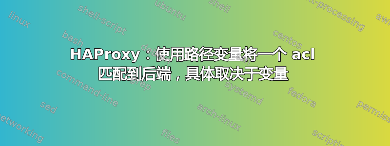 HAProxy：使用路径变量将一个 acl 匹配到后端，具体取决于变量