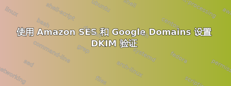 使用 Amazon SES 和 Google Domains 设置 DKIM 验证