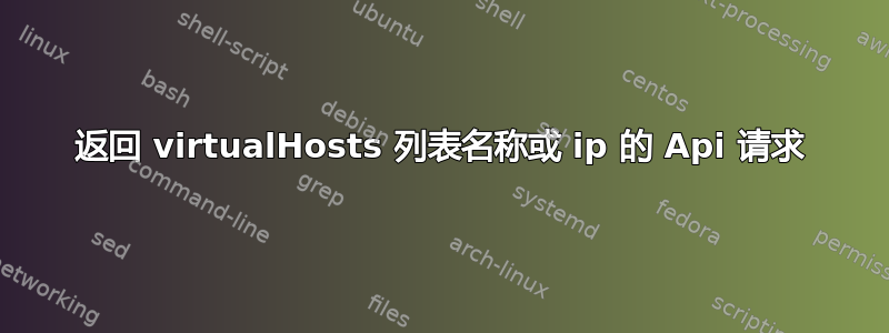 返回 virtualHosts 列表名称或 ip 的 Api 请求