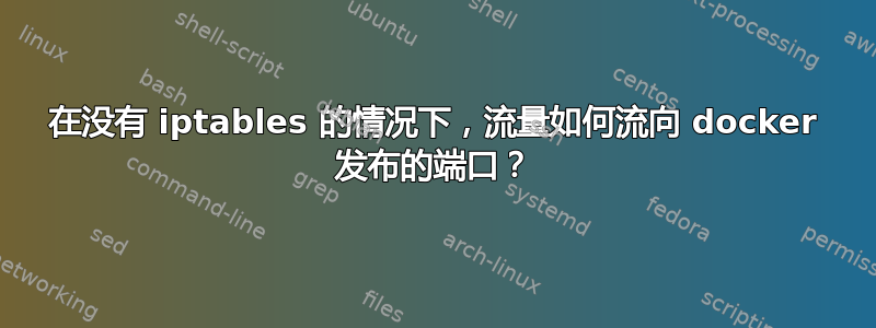 在没有 iptables 的情况下，流量如何流向 docker 发布的端口？