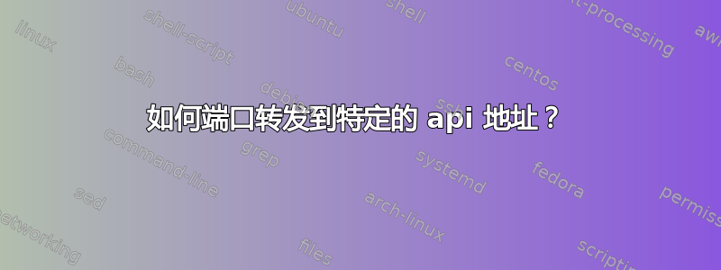 如何端口转发到特定的 api 地址？