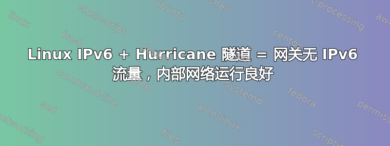 Linux IPv6 + Hurricane 隧道 = 网关无 IPv6 流量，内部网络运行良好