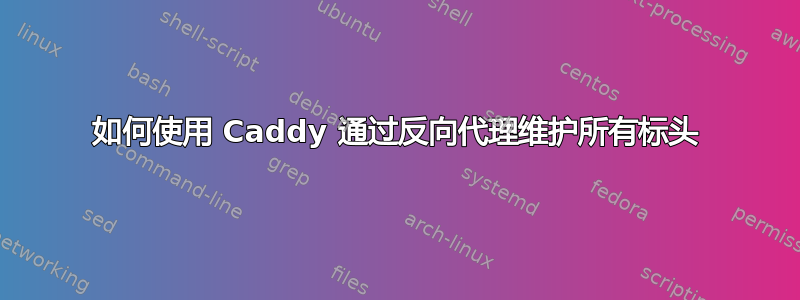 如何使用 Caddy 通过反向代理维护所有标头