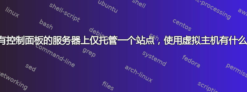 如果在没有控制面板的服务器上仅托管一个站点，使用虚拟主机有什么优势吗？