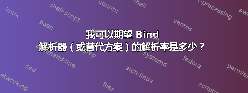 我可以期望 Bind 解析器（或替代方案）的解析率是多少？