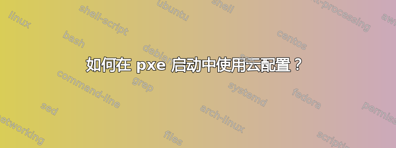 如何在 pxe 启动中使用云配置？