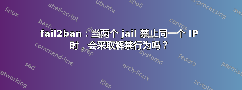 fail2ban：当两个 jail 禁止同一个 IP 时，会采取解禁行为吗？