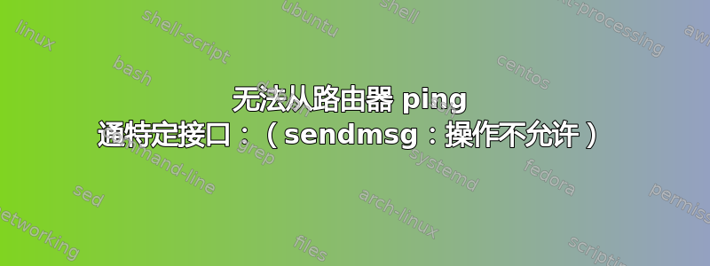 无法从路由器 ping 通特定接口：（sendmsg：操作不允许）