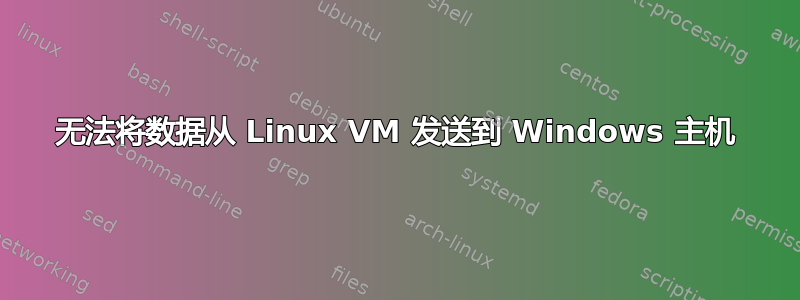 无法将数据从 Linux VM 发送到 Windows 主机