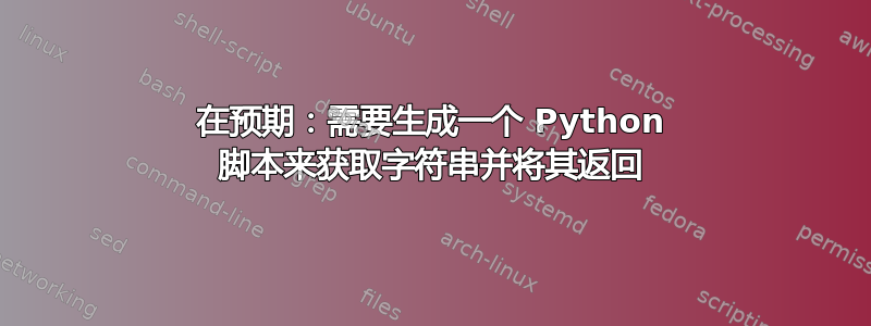 在预期：需要生成一个 Python 脚本来获取字符串并将其返回