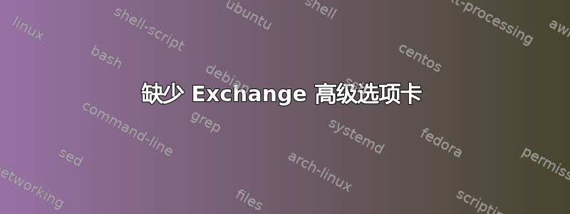 缺少 Exchange 高级选项卡