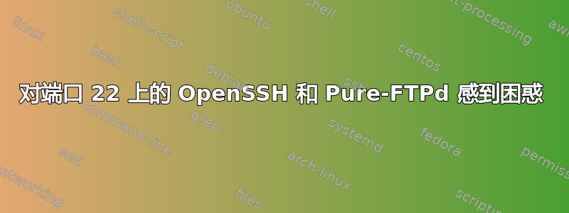 对端口 22 上的 OpenSSH 和 Pure-FTPd 感到困惑