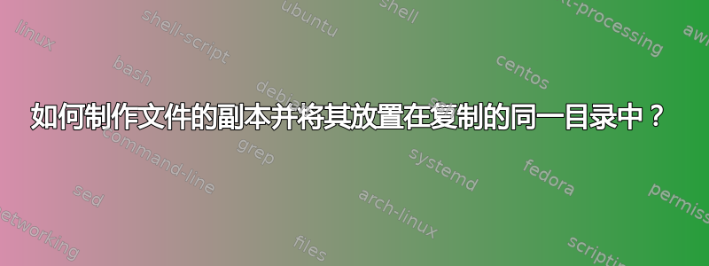 如何制作文件的副本并将其放置在复制的同一目录中？