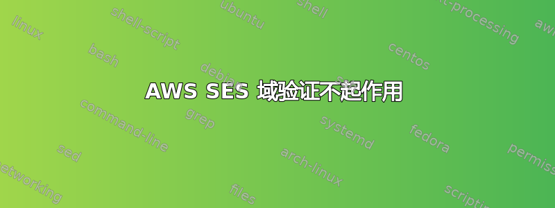 AWS SES 域验证不起作用