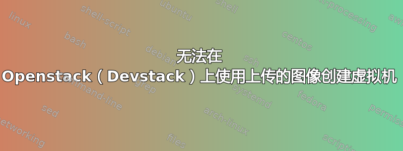 无法在 Openstack（Devstack）上使用上传的图像创建虚拟机