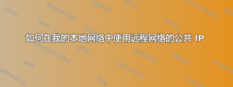 如何在我的本地网络中使用远程网络的公共 IP