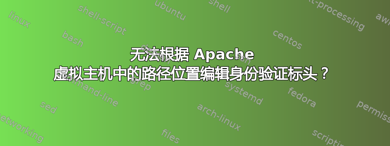 无法根据 Apache 虚拟主机中的路径位置编辑身份验证标头？