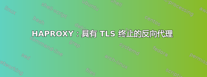 HAPROXY：具有 TLS 终止的反向代理