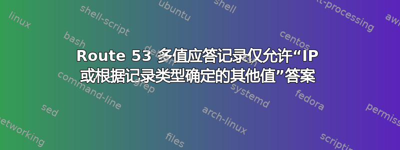 Route 53 多值应答记录仅允许“IP 或根据记录类型确定的其他值”答案