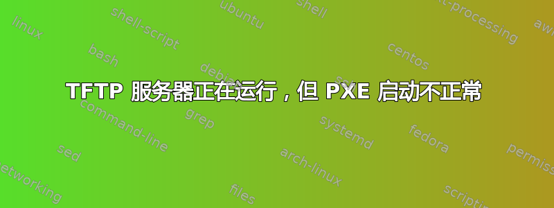 TFTP 服务器正在运行，但 PXE 启动不正常