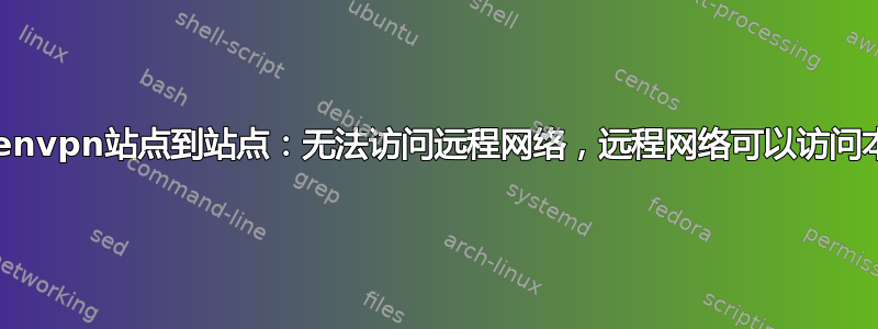 Openvpn站点到站点：无法访问远程网络，远程网络可以访问本地