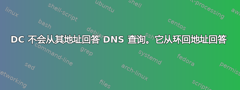 DC 不会从其地址回答 DNS 查询。它从环回地址回答