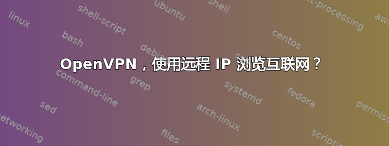 OpenVPN，使用远程 IP 浏览互联网？