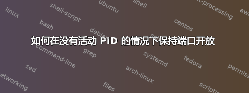 如何在没有活动 PID 的情况下保持端口开放