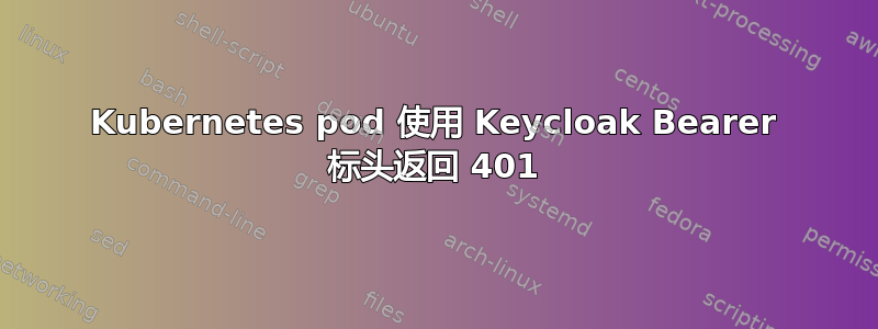 Kubernetes pod 使用 Keycloak Bearer 标头返回 401