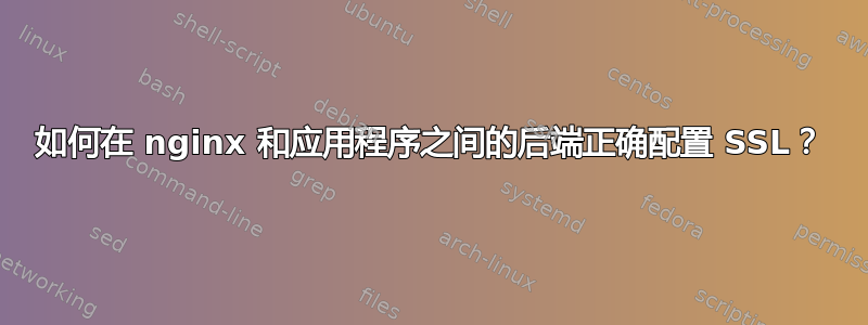 如何在 nginx 和应用程序之间的后端正确配置 SSL？