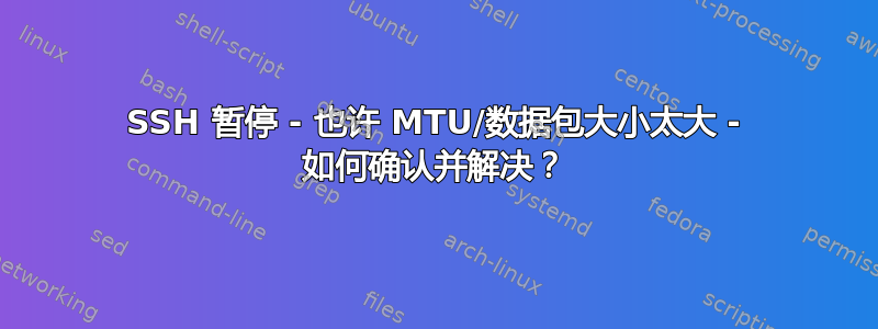 SSH 暂停 - 也许 MTU/数据包大小太大 - 如何确认并解决？