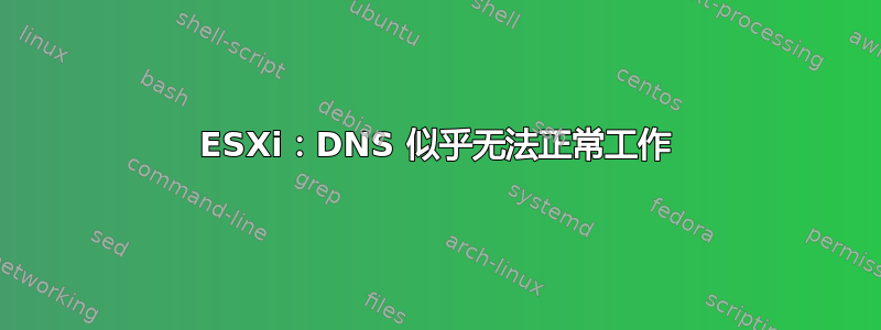 ESXi：DNS 似乎无法正常工作