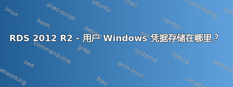 RDS 2012 R2 - 用户 Windows 凭据存储在哪里？