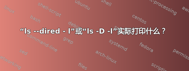 “ls --dired - l”或“ls -D -l”实际打印什么？