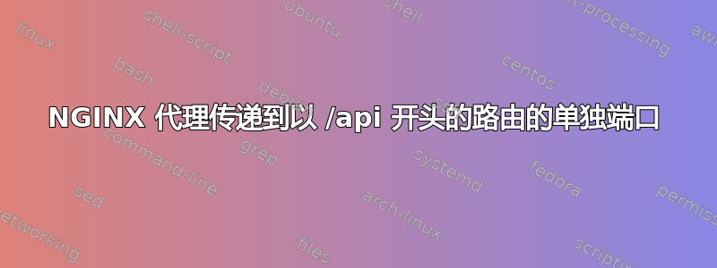 NGINX 代理传递到以 /api 开头的路由的单独端口