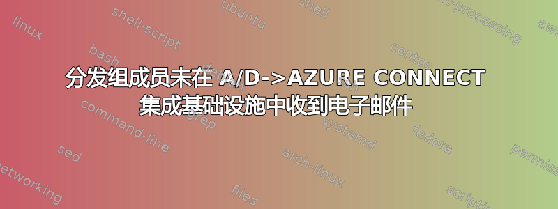 分发组成员未在 A/D->AZURE CONNECT 集成基础设施中收到电子邮件