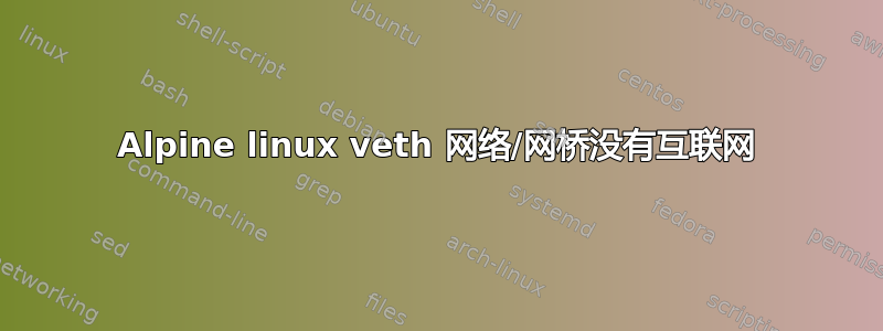 Alpine linux veth 网络/网桥没有互联网