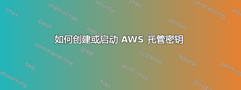 如何创建或启动 AWS 托管密钥