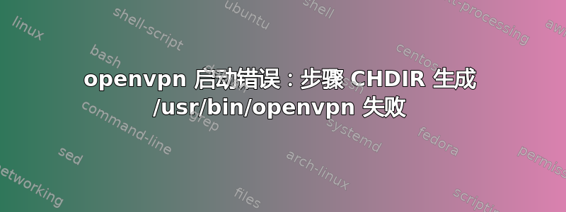 openvpn 启动错误：步骤 CHDIR 生成 /usr/bin/openvpn 失败