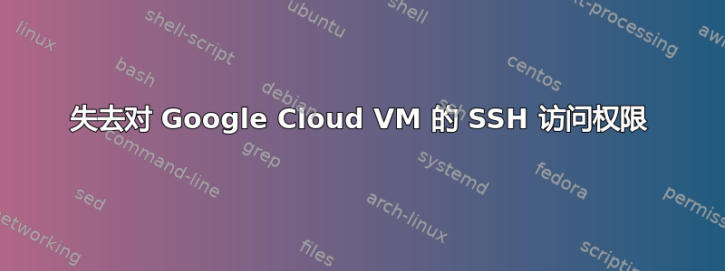 失去对 Google Cloud VM 的 SSH 访问权限